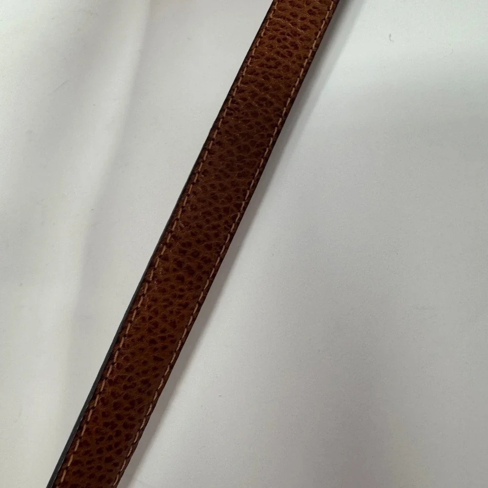 Brown Leather Women's Belt Top Grain Made in India Brown Pebbled 3/4